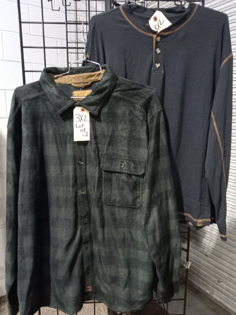 Men's Long Sleeve Fleece Shirt + Long Sleeve Flex Henley | 3XL